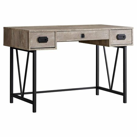 DAPHNES DINNETTE 48 in. Taupe Reclaimed Wood & Black Metal Computer Desk DA2433091